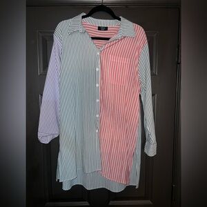 Vici Collection Striped Colorblock Buttonup